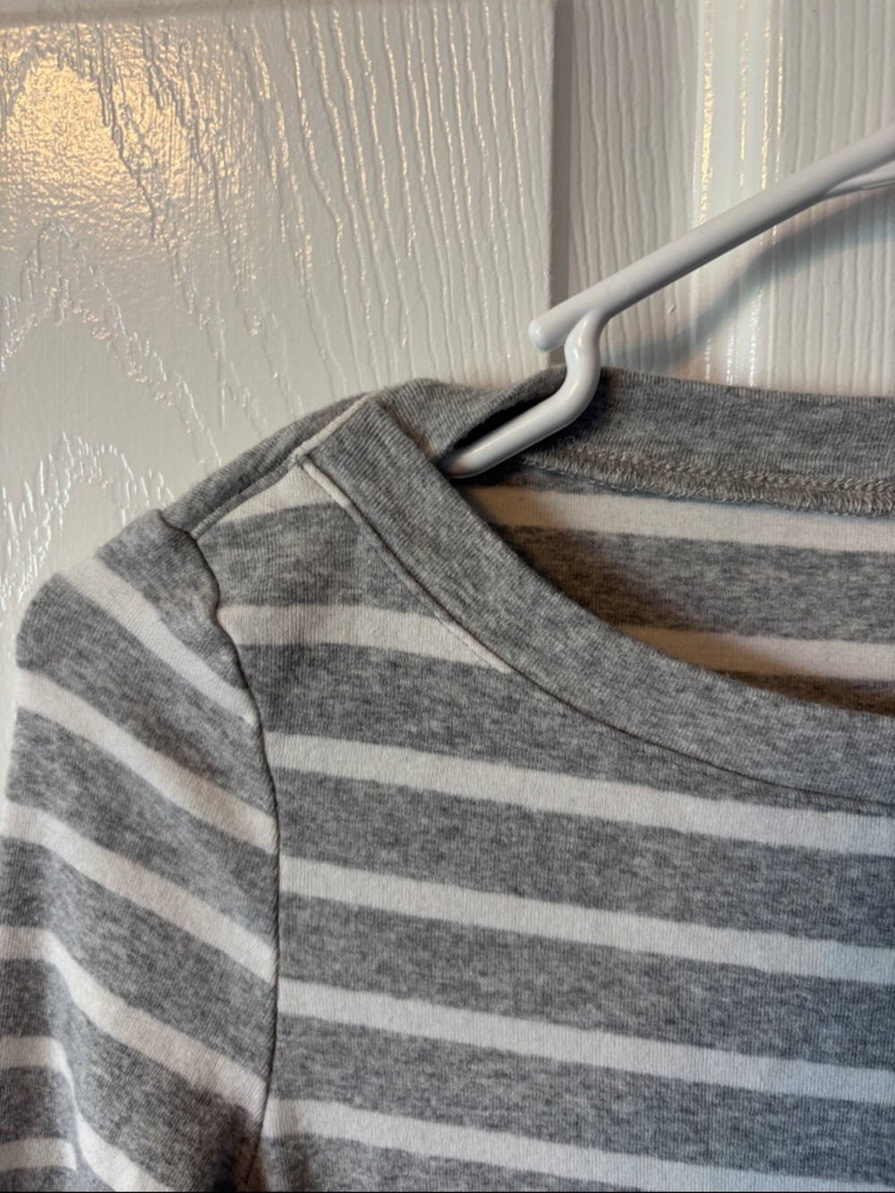 Carole Little Gray & White Striped Boatneck Top - Picture 2 of 5